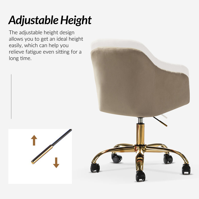 Etta Avenue™ Adan Modern Velvet Task Chair with Wood Frame and